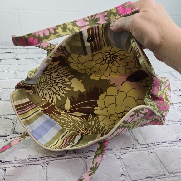 Amy Butler fabric floral barrel small purse new - Picture 2 of 8